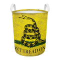 Grunge Gadsden Flag Print Round Laundry Basket