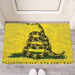 Grunge Gadsden Flag Print Rubber Doormat