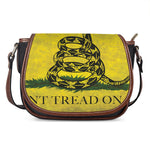 Grunge Gadsden Flag Print Saddle Bag