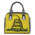 Grunge Gadsden Flag Print Shoulder Handbag