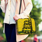 Grunge Gadsden Flag Print Shoulder Strap Bible Bag