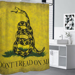 Grunge Gadsden Flag Print Shower Curtain