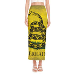 Grunge Gadsden Flag Print Side Slit Maxi Skirt