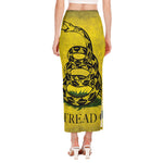 Grunge Gadsden Flag Print Side Slit Maxi Skirt