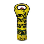 Grunge Gadsden Flag Print Single Neoprene Wine Tote