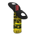 Grunge Gadsden Flag Print Single Neoprene Wine Tote