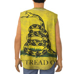 Grunge Gadsden Flag Print Sleeveless Baseball Jersey