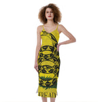 Grunge Gadsden Flag Print Slim Fit Midi Cami Dress