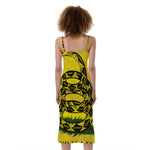 Grunge Gadsden Flag Print Slim Fit Midi Cami Dress