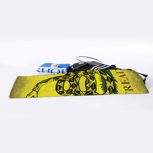 Grunge Gadsden Flag Print Sports Towel