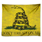 Grunge Gadsden Flag Print Tapestry