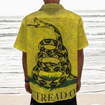 Grunge Gadsden Flag Print Textured Short Sleeve Shirt