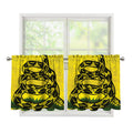 Grunge Gadsden Flag Print Tier Curtains