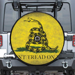 Grunge Gadsden Flag Print Tire Cover With Camera Hole