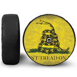 Grunge Gadsden Flag Print Tire Cover With Camera Hole