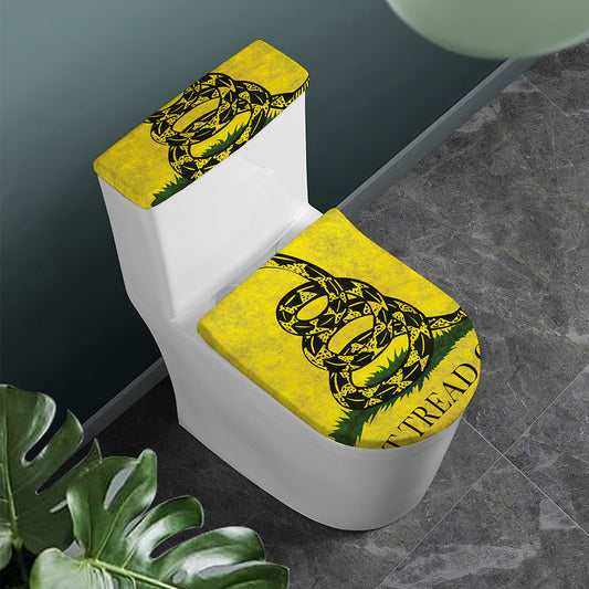 Grunge Gadsden Flag Print Toilet Lid And Tank Cover Set