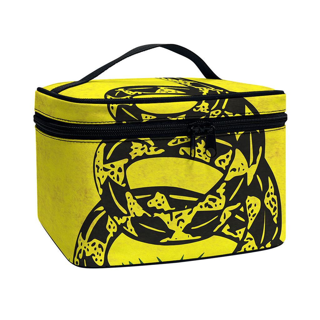 Grunge Gadsden Flag Print Travel Makeup Bag