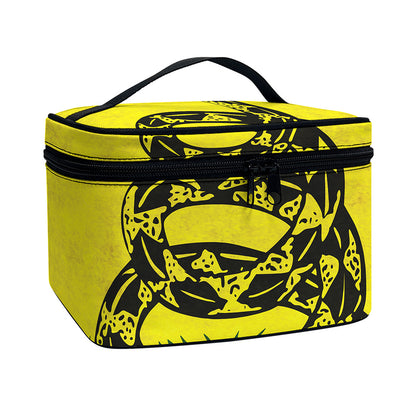 Grunge Gadsden Flag Print Travel Makeup Bag