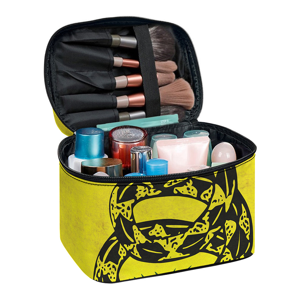 Grunge Gadsden Flag Print Travel Makeup Bag