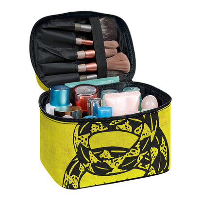 Grunge Gadsden Flag Print Travel Makeup Bag