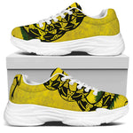 Grunge Gadsden Flag Print White Chunky Shoes