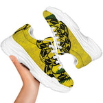 Grunge Gadsden Flag Print White Chunky Shoes