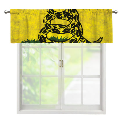 Grunge Gadsden Flag Print Window Valance