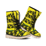 Grunge Gadsden Flag Print Winter Boots