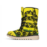 Grunge Gadsden Flag Print Winter Boots