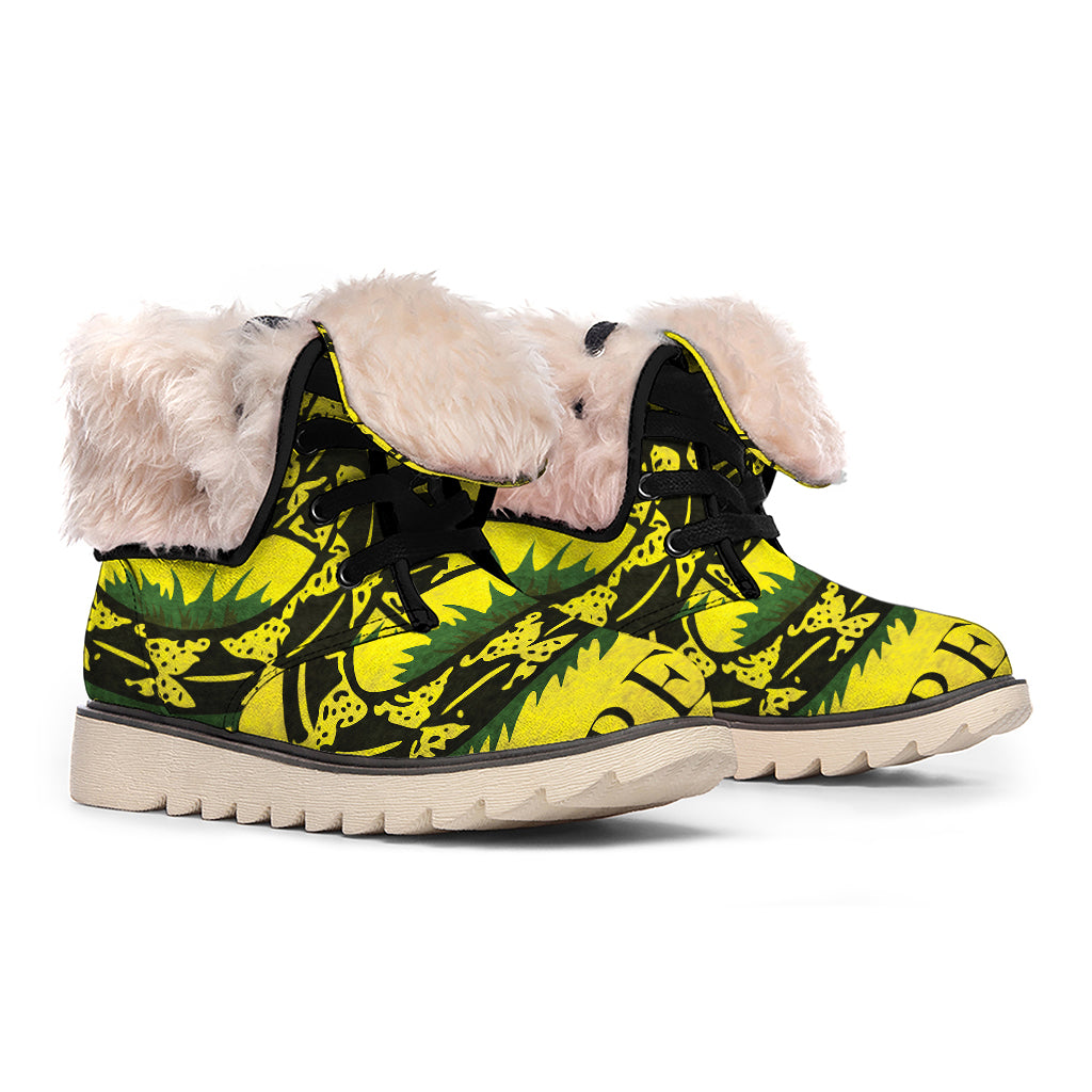 Grunge Gadsden Flag Print Winter Boots
