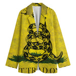Grunge Gadsden Flag Print Women's Blazer
