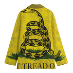 Grunge Gadsden Flag Print Women's Blazer