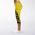 Grunge Gadsden Flag Print Women's Capri Leggings