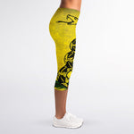 Grunge Gadsden Flag Print Women's Capri Leggings