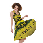 Grunge Gadsden Flag Print Women's Sleeveless Dress