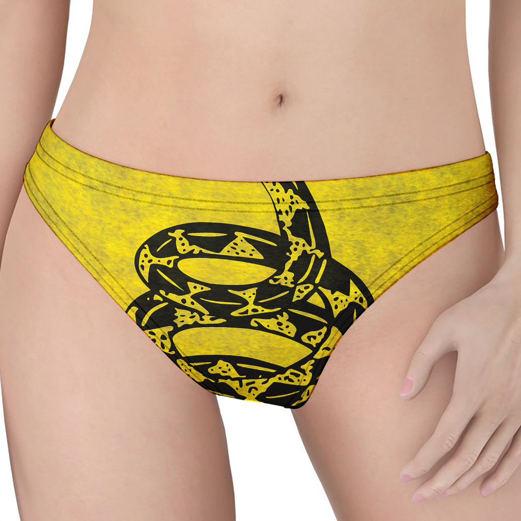 Grunge Gadsden Flag Print Women's Thong