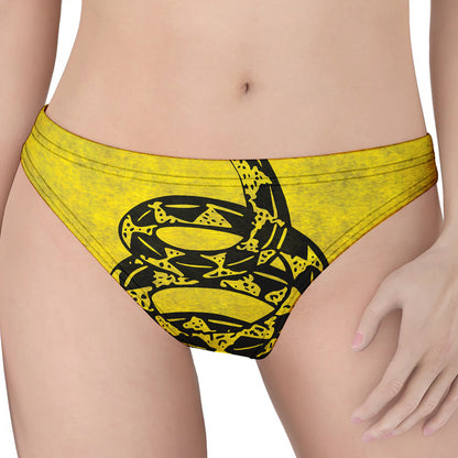 Grunge Gadsden Flag Print Women's Thong