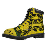 Grunge Gadsden Flag Print Work Boots