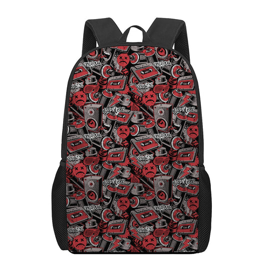 Grunge Graffiti Pattern Print 17 Inch Backpack