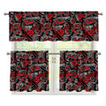 Grunge Graffiti Pattern Print 3 Piece Kitchen Curtains
