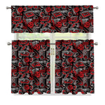 Grunge Graffiti Pattern Print 3 Piece Kitchen Curtains