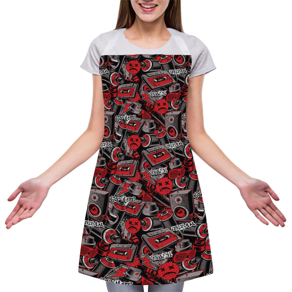 Grunge Graffiti Pattern Print Adjustable Apron