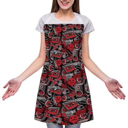 Grunge Graffiti Pattern Print Adjustable Apron
