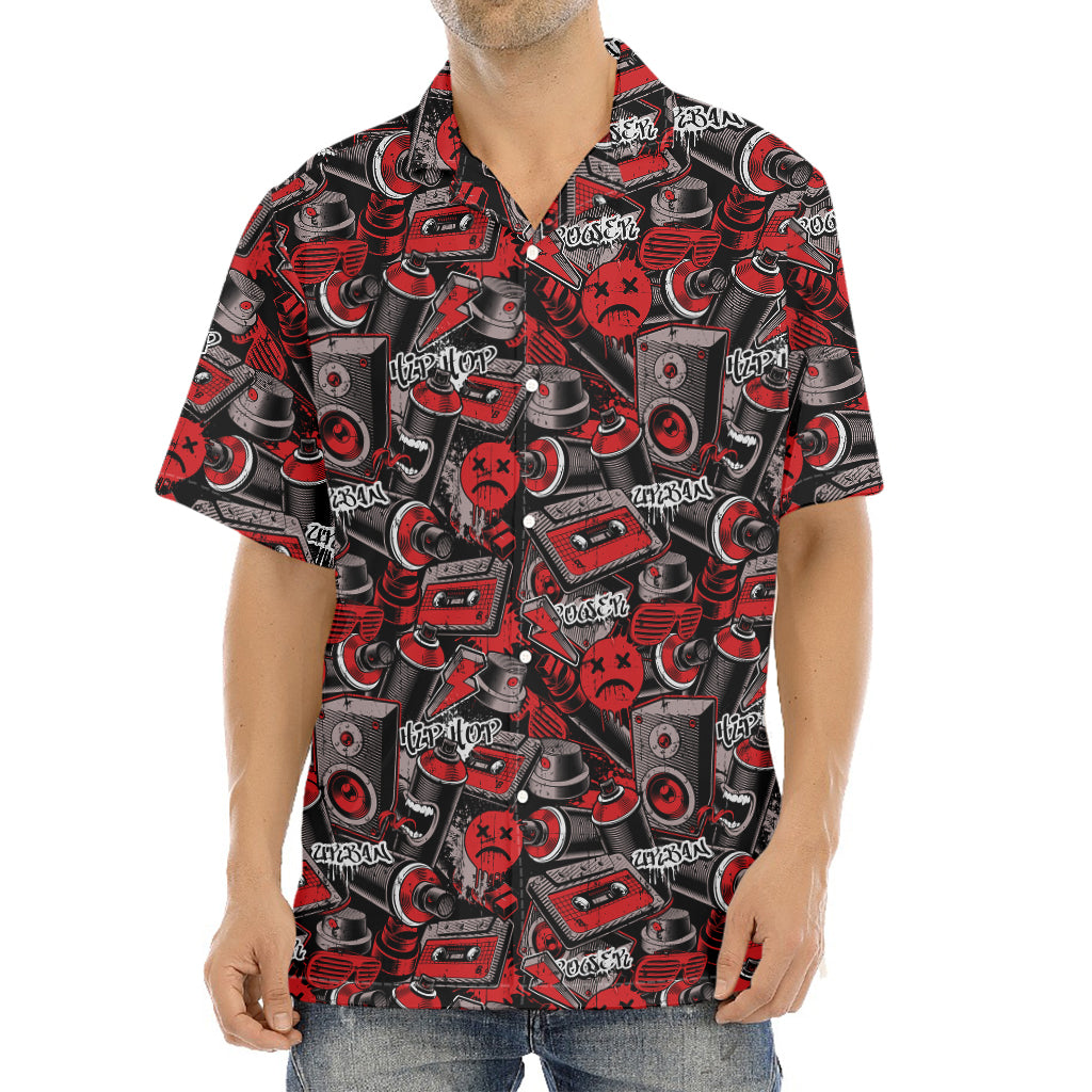 Grunge Graffiti Pattern Print Aloha Shirt