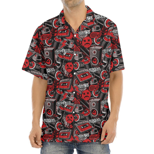 Grunge Graffiti Pattern Print Aloha Shirt