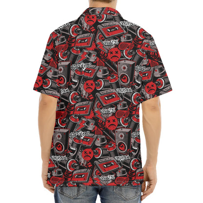 Grunge Graffiti Pattern Print Aloha Shirt