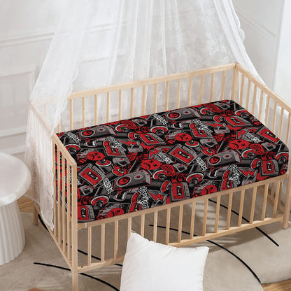 Grunge Graffiti Pattern Print Baby Crib Sheet