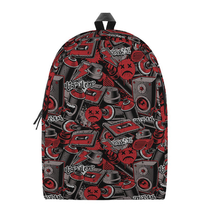 Grunge Graffiti Pattern Print Backpack