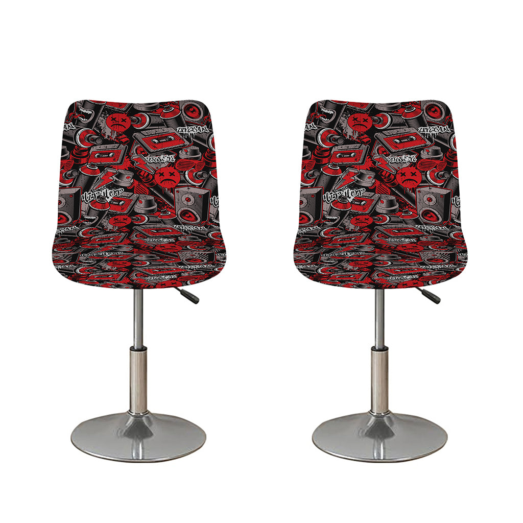 Grunge Graffiti Pattern Print Bar Stool Covers