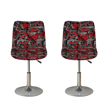 Grunge Graffiti Pattern Print Bar Stool Covers